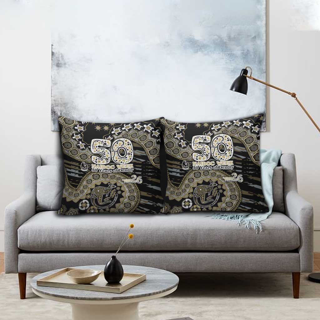 Collingwood Magpies NAIDOC Week 2026 Pillow Cover Australian Aboriginal Dot Art Dreamtime Pattern Style