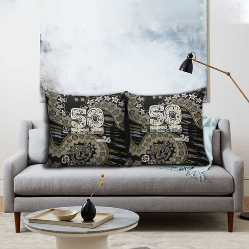 Collingwood Magpies NAIDOC Week 2026 Pillow Cover Australian Aboriginal Dot Art Dreamtime Pattern Style