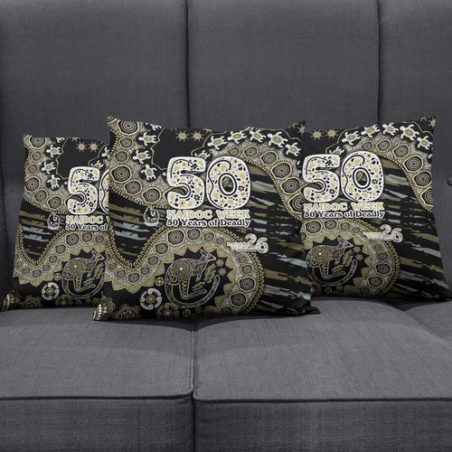 Collingwood Magpies NAIDOC Week 2026 Pillow Cover Australian Aboriginal Dot Art Dreamtime Pattern Style