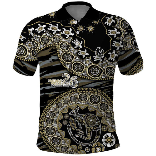 Collingwood Magpies NAIDOC Week 2026 Polo Shirt Australian Aboriginal Dot Art Dreamtime Pattern Style