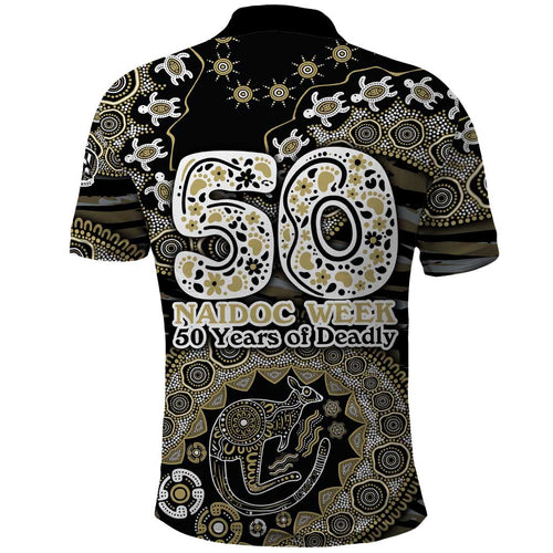Collingwood Magpies NAIDOC Week 2026 Polo Shirt Australian Aboriginal Dot Art Dreamtime Pattern Style