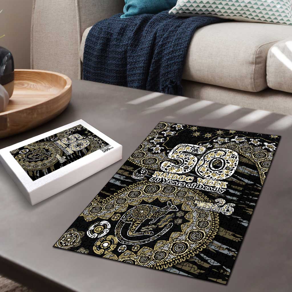 Collingwood Magpies NAIDOC Week 2026 Puzzle Australian Aboriginal Dot Art Dreamtime Pattern Style