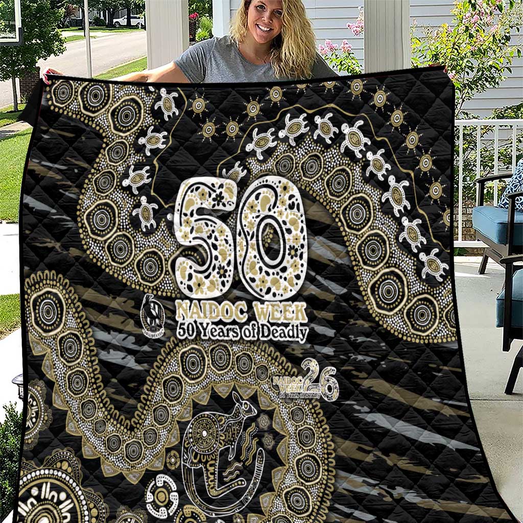 Collingwood Magpies NAIDOC Week 2026 Quilt Australian Aboriginal Dot Art Dreamtime Pattern Style
