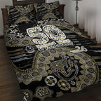 Collingwood Magpies NAIDOC Week 2026 Quilt Bed Set Australian Aboriginal Dot Art Dreamtime Pattern Style