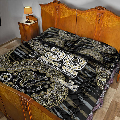 Collingwood Magpies NAIDOC Week 2026 Quilt Bed Set Australian Aboriginal Dot Art Dreamtime Pattern Style