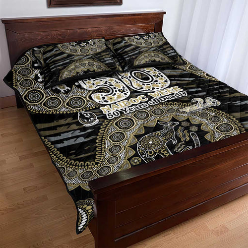 Collingwood Magpies NAIDOC Week 2026 Quilt Bed Set Australian Aboriginal Dot Art Dreamtime Pattern Style