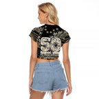 Collingwood Magpies NAIDOC Week 2026 Raglan Cropped T Shirt Australian Aboriginal Dot Art Dreamtime Pattern Style