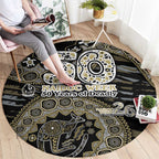 Collingwood Magpies NAIDOC Week 2026 Round Carpet Australian Aboriginal Dot Art Dreamtime Pattern Style