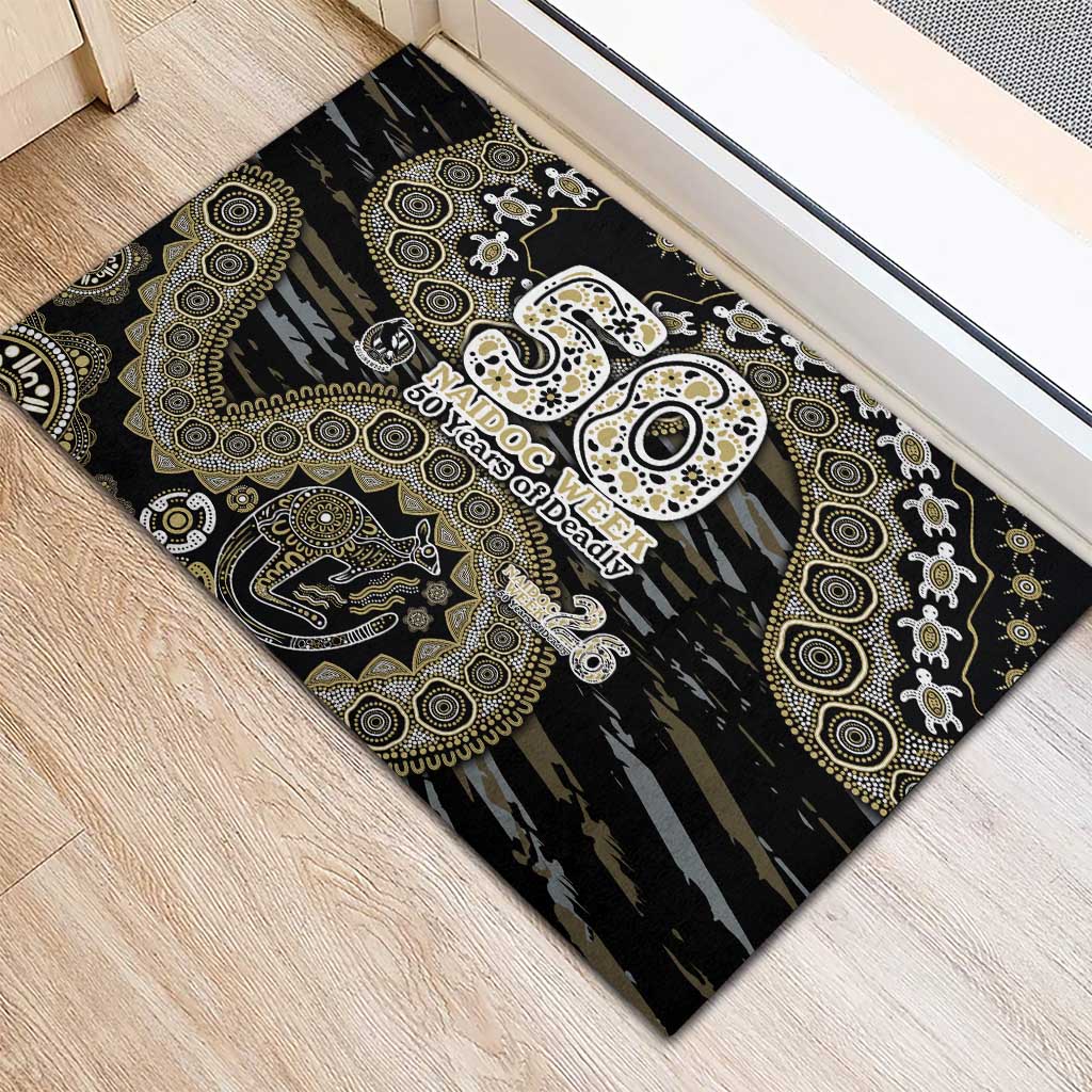 Collingwood Magpies NAIDOC Week 2026 Rubber Doormat Australian Aboriginal Dot Art Dreamtime Pattern Style