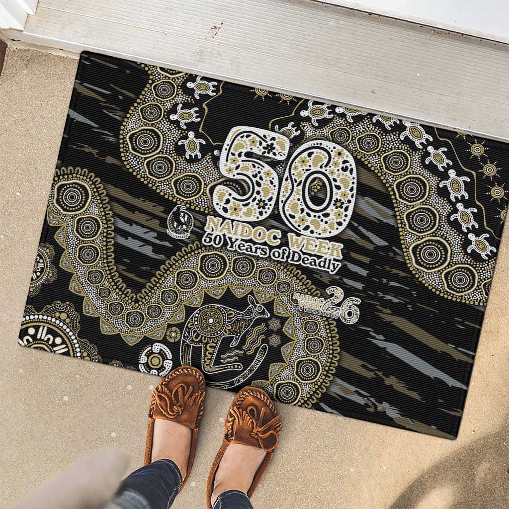 Collingwood Magpies NAIDOC Week 2026 Rubber Doormat Australian Aboriginal Dot Art Dreamtime Pattern Style