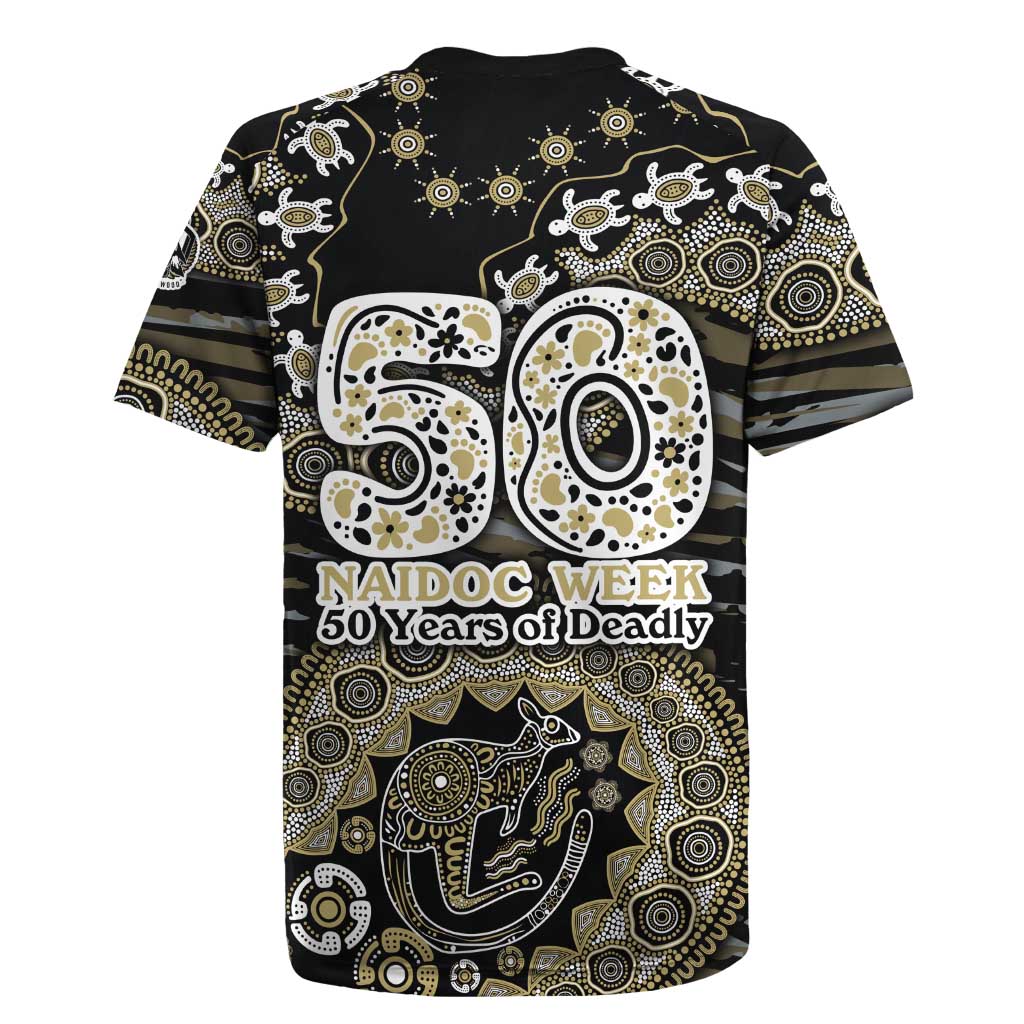 Collingwood Magpies NAIDOC Week 2026 Rugby Jersey Australian Aboriginal Dot Art Dreamtime Pattern Style