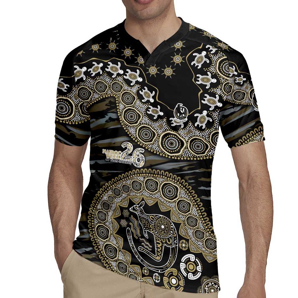 Collingwood Magpies NAIDOC Week 2026 Rugby Jersey Australian Aboriginal Dot Art Dreamtime Pattern Style