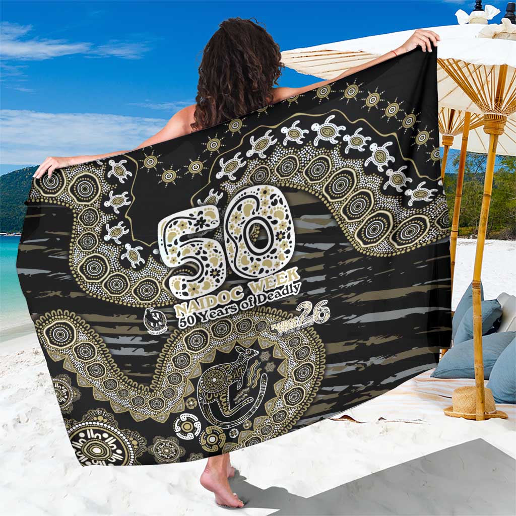 Collingwood Magpies NAIDOC Week 2026 Sarong Australian Aboriginal Dot Art Dreamtime Pattern Style