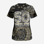 Collingwood Magpies NAIDOC Week 2026 Scrub Top Australian Aboriginal Dot Art Dreamtime Pattern Style