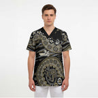 Collingwood Magpies NAIDOC Week 2026 Scrub Top Australian Aboriginal Dot Art Dreamtime Pattern Style