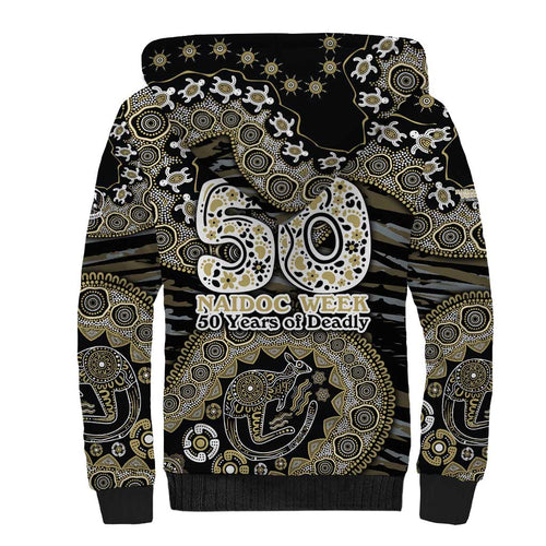 Collingwood Magpies NAIDOC Week 2026 Sherpa Hoodie Australian Aboriginal Dot Art Dreamtime Pattern Style