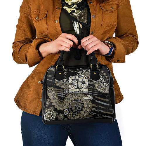 Collingwood Magpies NAIDOC Week 2026 Shoulder Handbag Australian Aboriginal Dot Art Dreamtime Pattern Style
