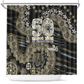 Collingwood Magpies NAIDOC Week 2026 Shower Curtain Australian Aboriginal Dot Art Dreamtime Pattern Style