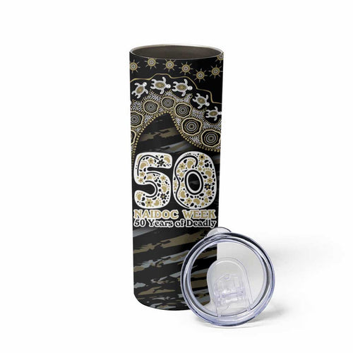 Collingwood Magpies NAIDOC Week 2026 Skinny Tumbler Australian Aboriginal Dot Art Dreamtime Pattern Style