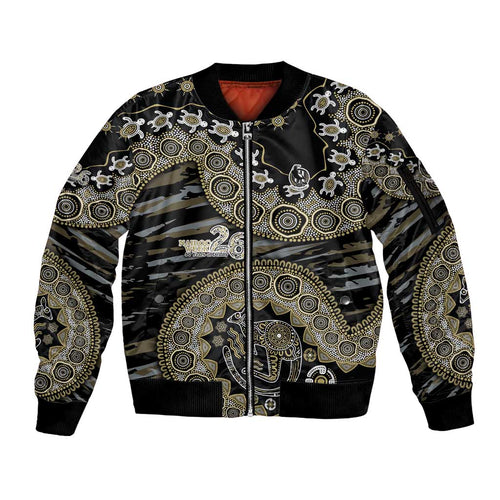 Collingwood Magpies NAIDOC Week 2026 Sleeve Zip Bomber Jacket Australian Aboriginal Dot Art Dreamtime Pattern Style