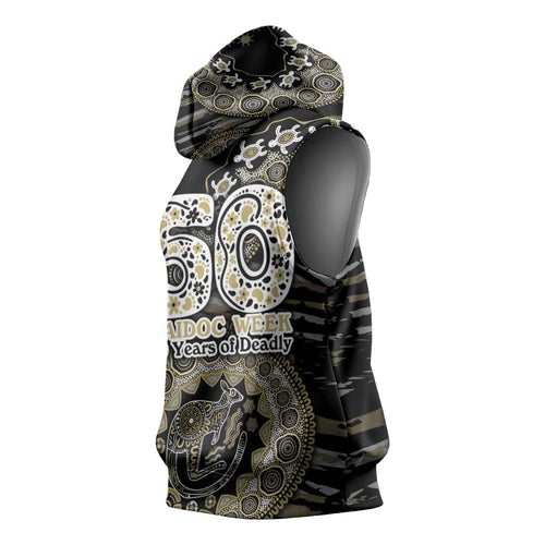 Collingwood Magpies NAIDOC Week 2026 Sleeveless Hoodie Australian Aboriginal Dot Art Dreamtime Pattern Style