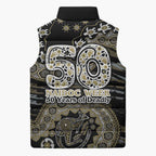 Collingwood Magpies NAIDOC Week 2026 Sleeveless Puffer Jacket Australian Aboriginal Dot Art Dreamtime Pattern Style