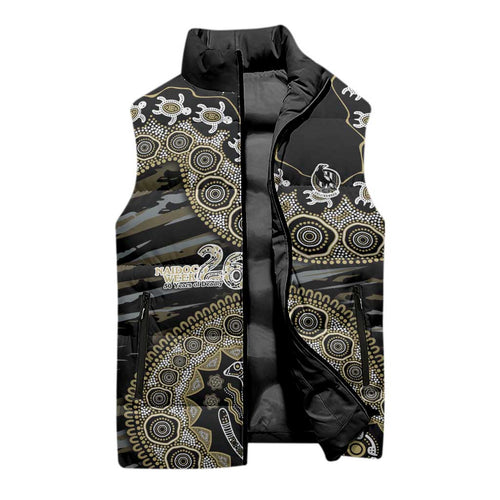 Collingwood Magpies NAIDOC Week 2026 Sleeveless Puffer Jacket Australian Aboriginal Dot Art Dreamtime Pattern Style
