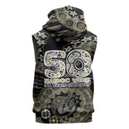 Collingwood Magpies NAIDOC Week 2026 Sleeveless Zip Hoodie Australian Aboriginal Dot Art Dreamtime Pattern Style