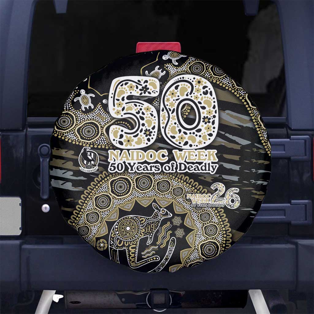 Collingwood Magpies NAIDOC Week 2026 Spare Tire Cover Australian Aboriginal Dot Art Dreamtime Pattern Style