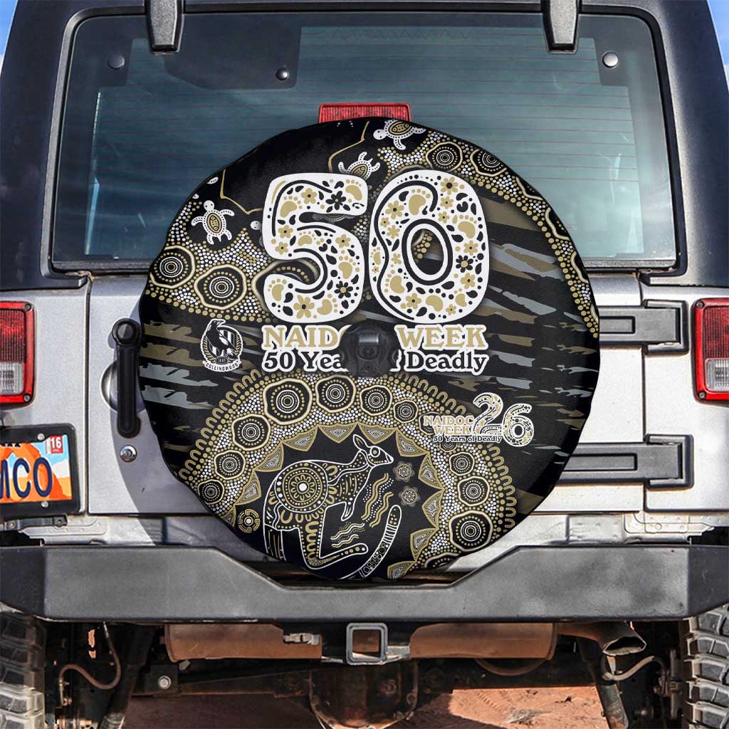 Collingwood Magpies NAIDOC Week 2026 Spare Tire Cover Australian Aboriginal Dot Art Dreamtime Pattern Style