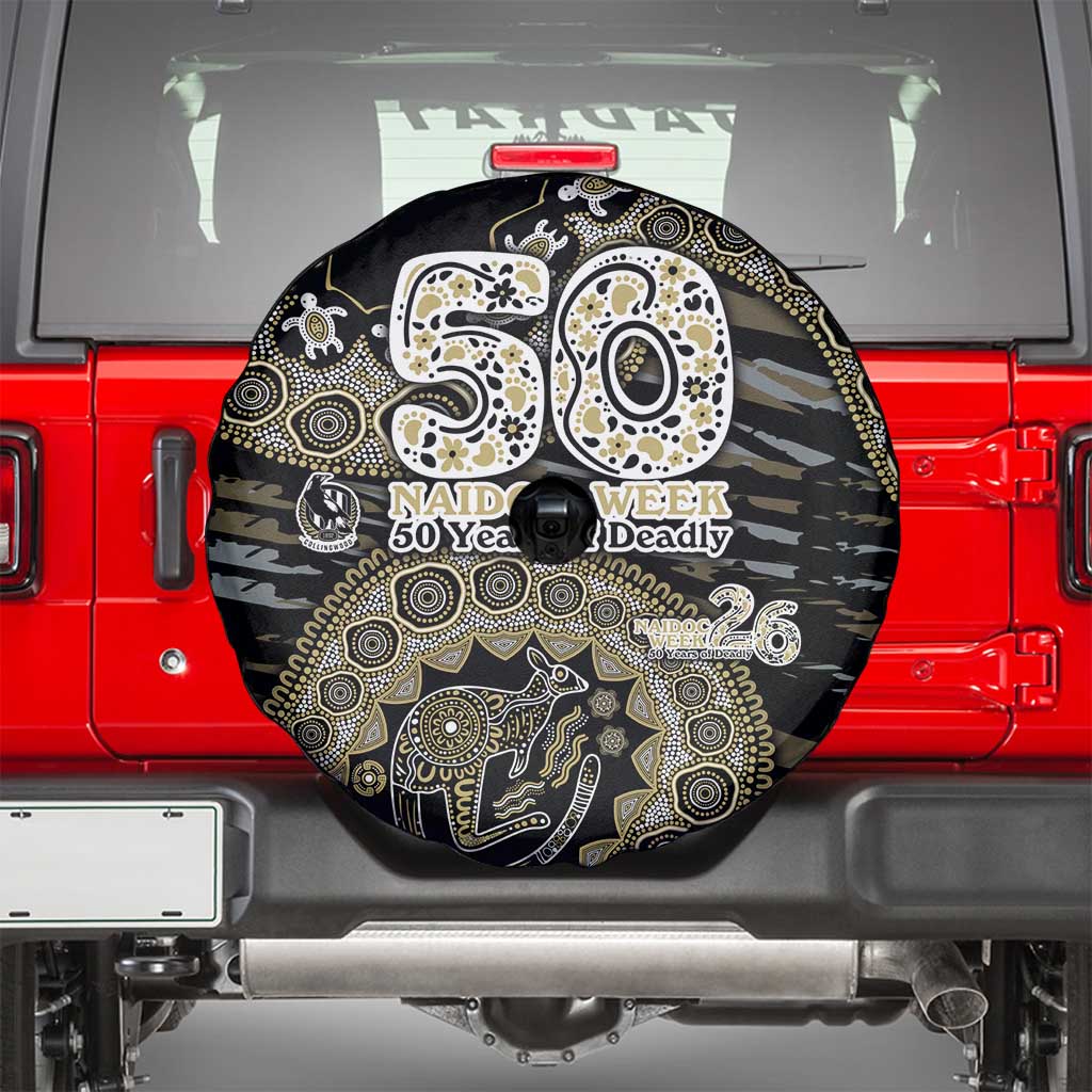 Collingwood Magpies NAIDOC Week 2026 Spare Tire Cover Australian Aboriginal Dot Art Dreamtime Pattern Style