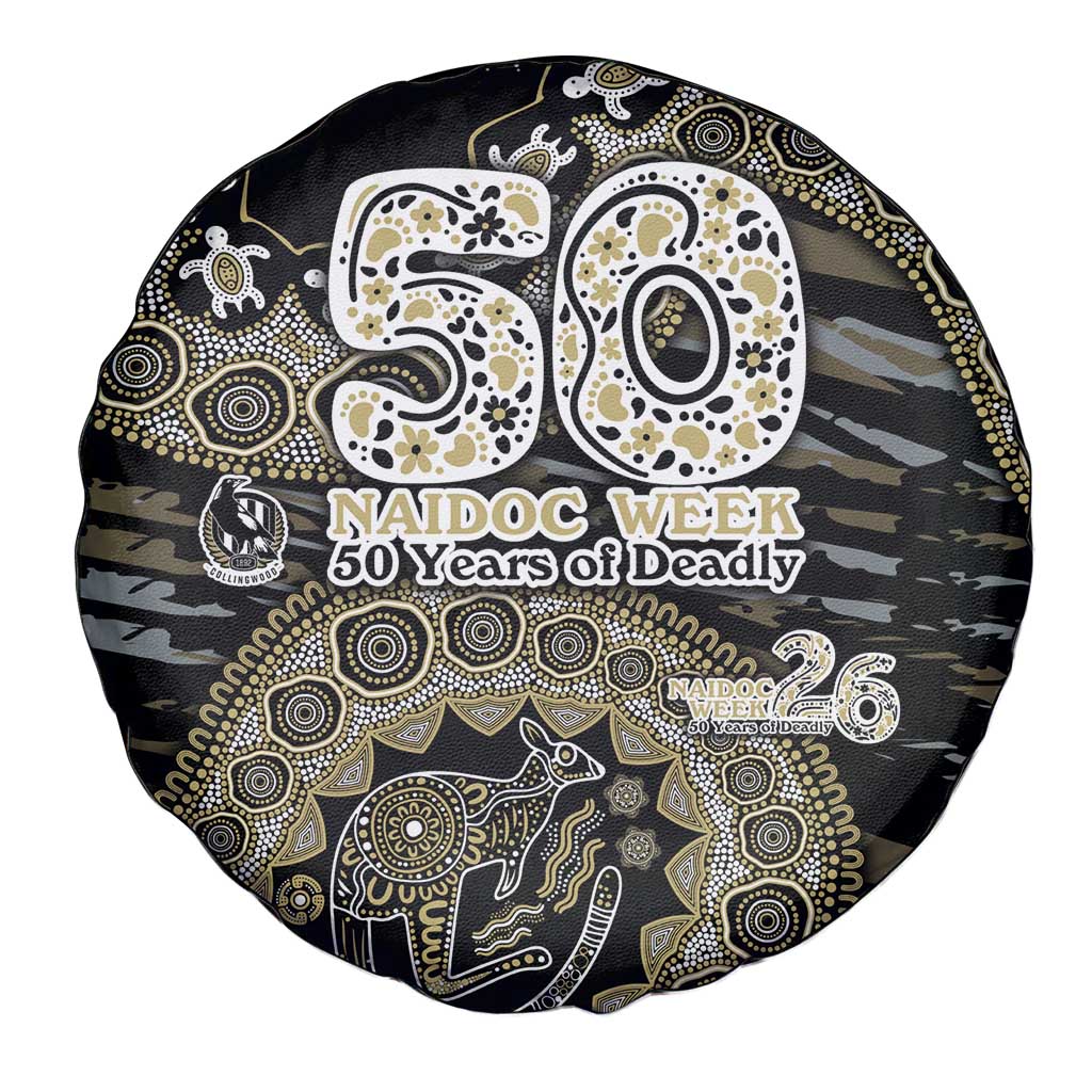 Collingwood Magpies NAIDOC Week 2026 Spare Tire Cover Australian Aboriginal Dot Art Dreamtime Pattern Style