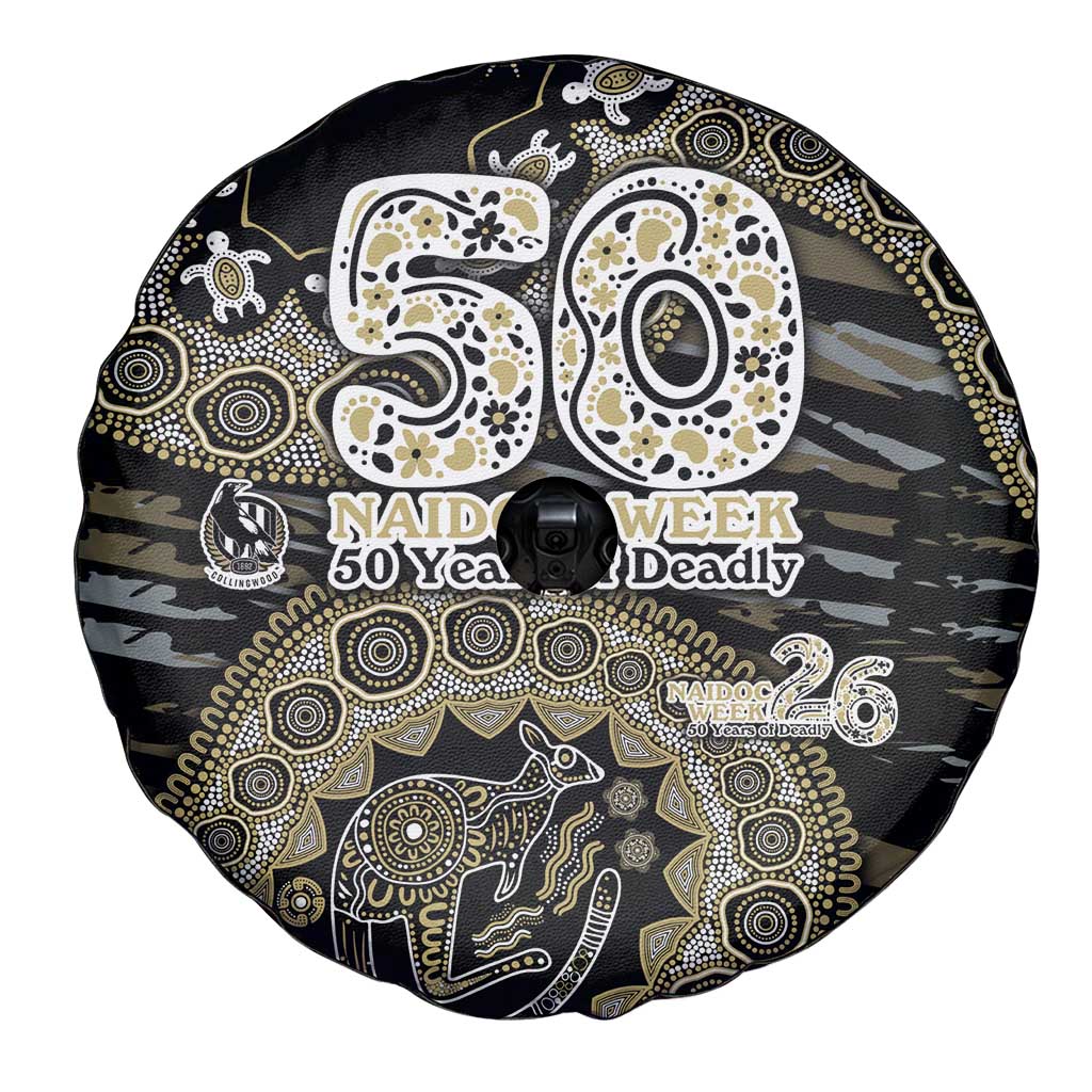 Collingwood Magpies NAIDOC Week 2026 Spare Tire Cover Australian Aboriginal Dot Art Dreamtime Pattern Style