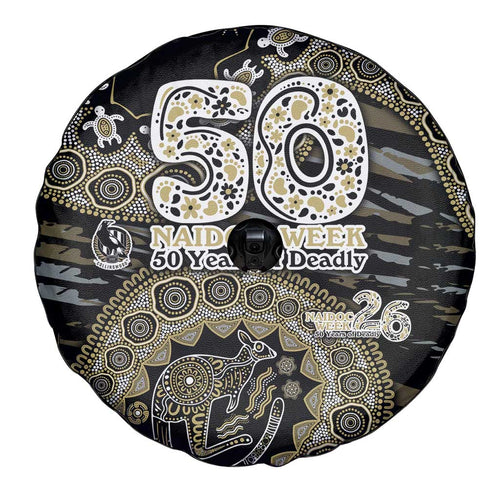 Collingwood Magpies NAIDOC Week 2026 Spare Tire Cover Australian Aboriginal Dot Art Dreamtime Pattern Style