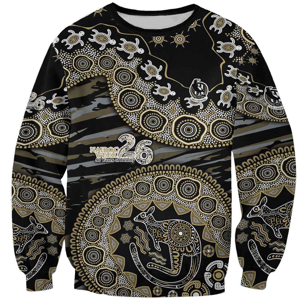Collingwood Magpies NAIDOC Week 2026 Sweatshirt Australian Aboriginal Dot Art Dreamtime Pattern Style