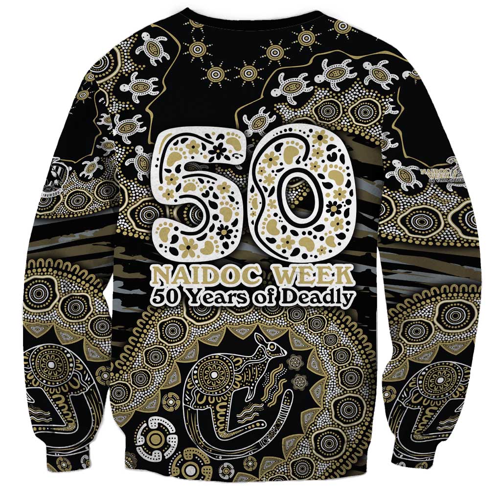 Collingwood Magpies NAIDOC Week 2026 Sweatshirt Australian Aboriginal Dot Art Dreamtime Pattern Style