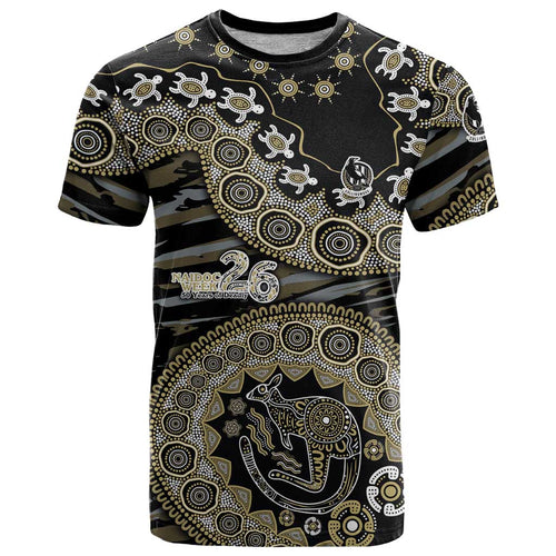 Collingwood Magpies NAIDOC Week 2026 T Shirt Australian Aboriginal Dot Art Dreamtime Pattern Style