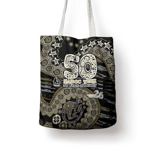 Collingwood Magpies NAIDOC Week 2026 Tote Bag Australian Aboriginal Dot Art Dreamtime Pattern Style