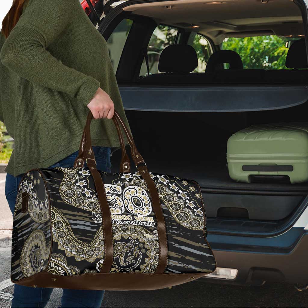 Collingwood Magpies NAIDOC Week 2026 Travel Bag Australian Aboriginal Dot Art Dreamtime Pattern Style
