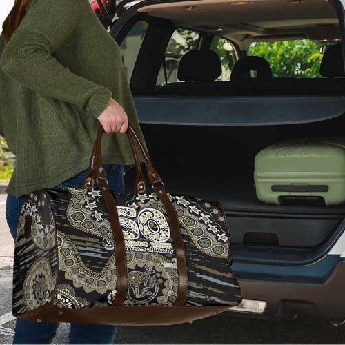Collingwood Magpies NAIDOC Week 2026 Travel Bag Australian Aboriginal Dot Art Dreamtime Pattern Style
