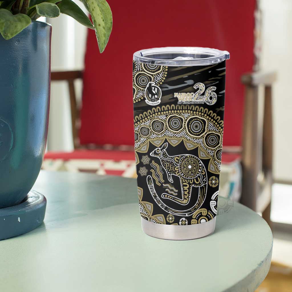 Collingwood Magpies NAIDOC Week 2026 Tumbler Cup Australian Aboriginal Dot Art Dreamtime Pattern Style