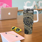 Collingwood Magpies NAIDOC Week 2026 Tumbler With Handle Australian Aboriginal Dot Art Dreamtime Pattern Style