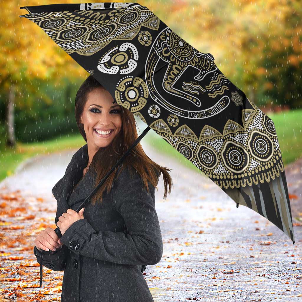 Collingwood Magpies NAIDOC Week 2026 Umbrella Australian Aboriginal Dot Art Dreamtime Pattern Style
