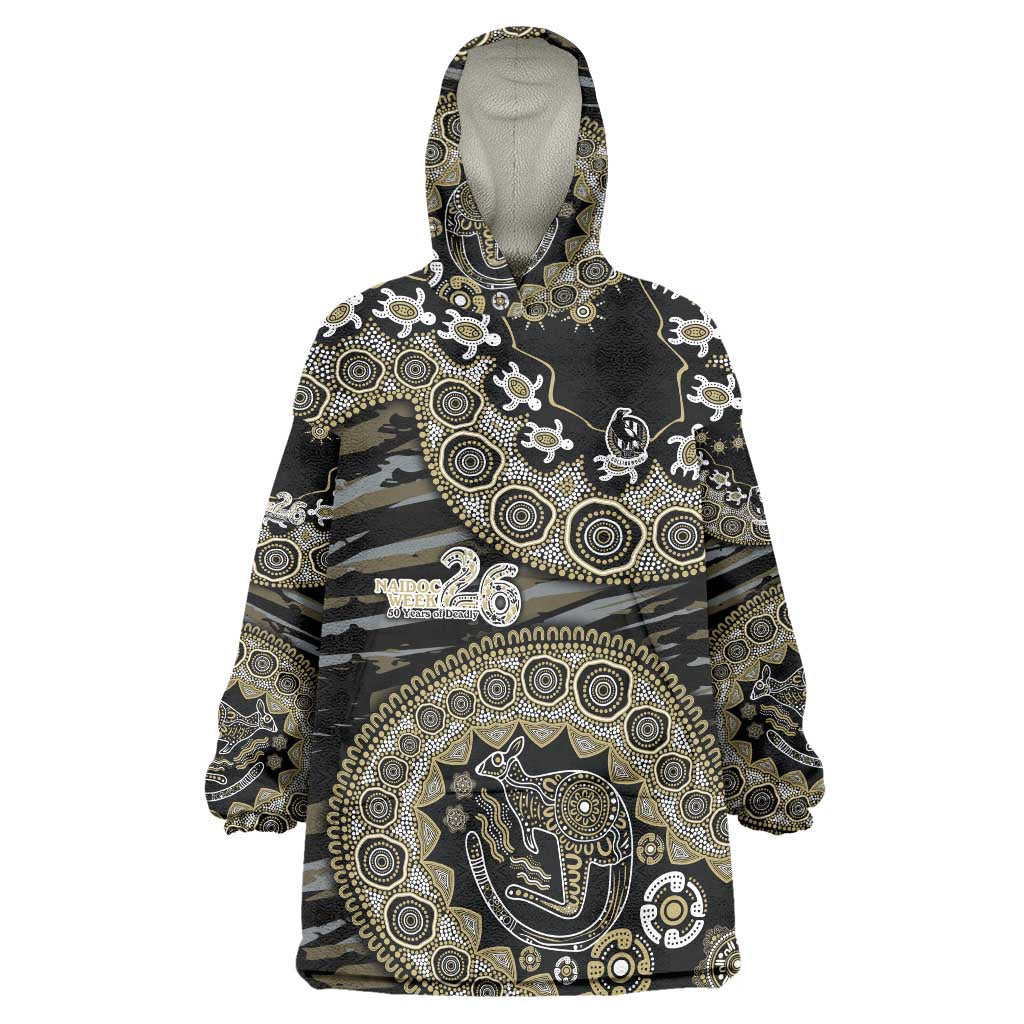 Collingwood Magpies NAIDOC Week 2026 Wearable Blanket Hoodie Australian Aboriginal Dot Art Dreamtime Pattern Style