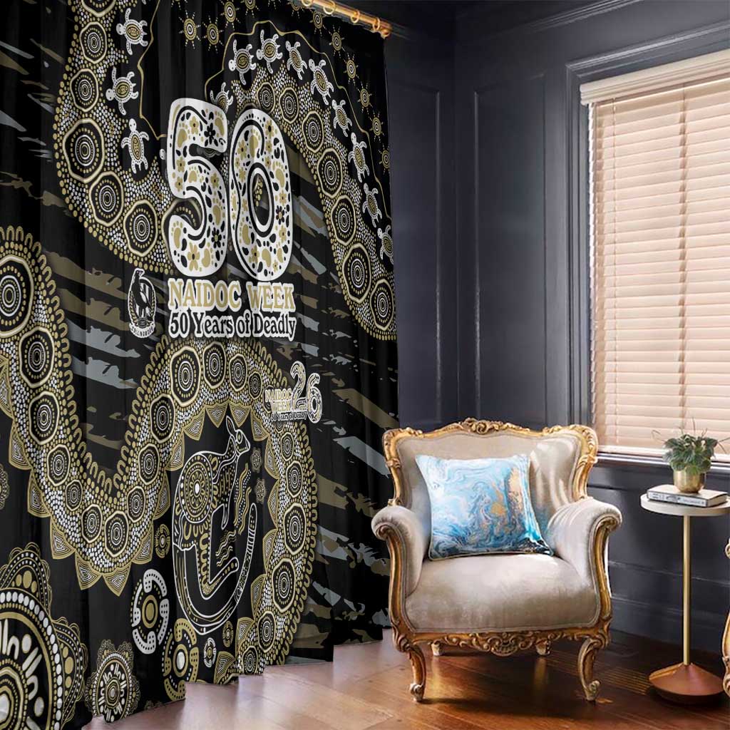 Collingwood Magpies NAIDOC Week 2026 Window Curtain Australian Aboriginal Dot Art Dreamtime Pattern Style