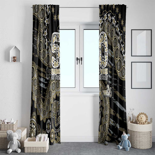 Collingwood Magpies NAIDOC Week 2026 Window Curtain Australian Aboriginal Dot Art Dreamtime Pattern Style