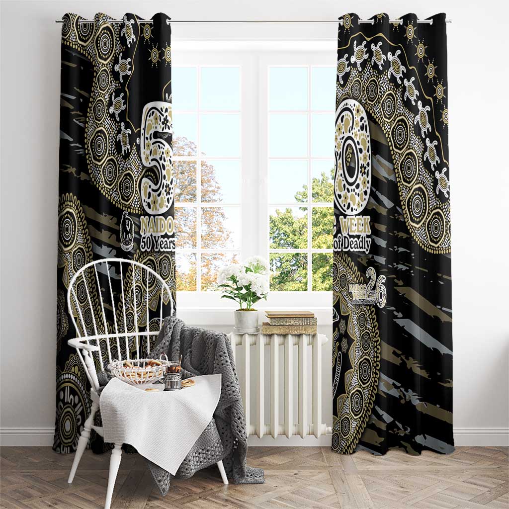 Collingwood Magpies NAIDOC Week 2026 Window Curtain Australian Aboriginal Dot Art Dreamtime Pattern Style
