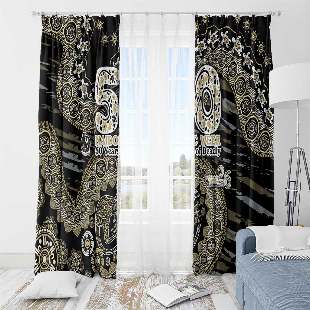 Collingwood Magpies NAIDOC Week 2026 Window Curtain Australian Aboriginal Dot Art Dreamtime Pattern Style