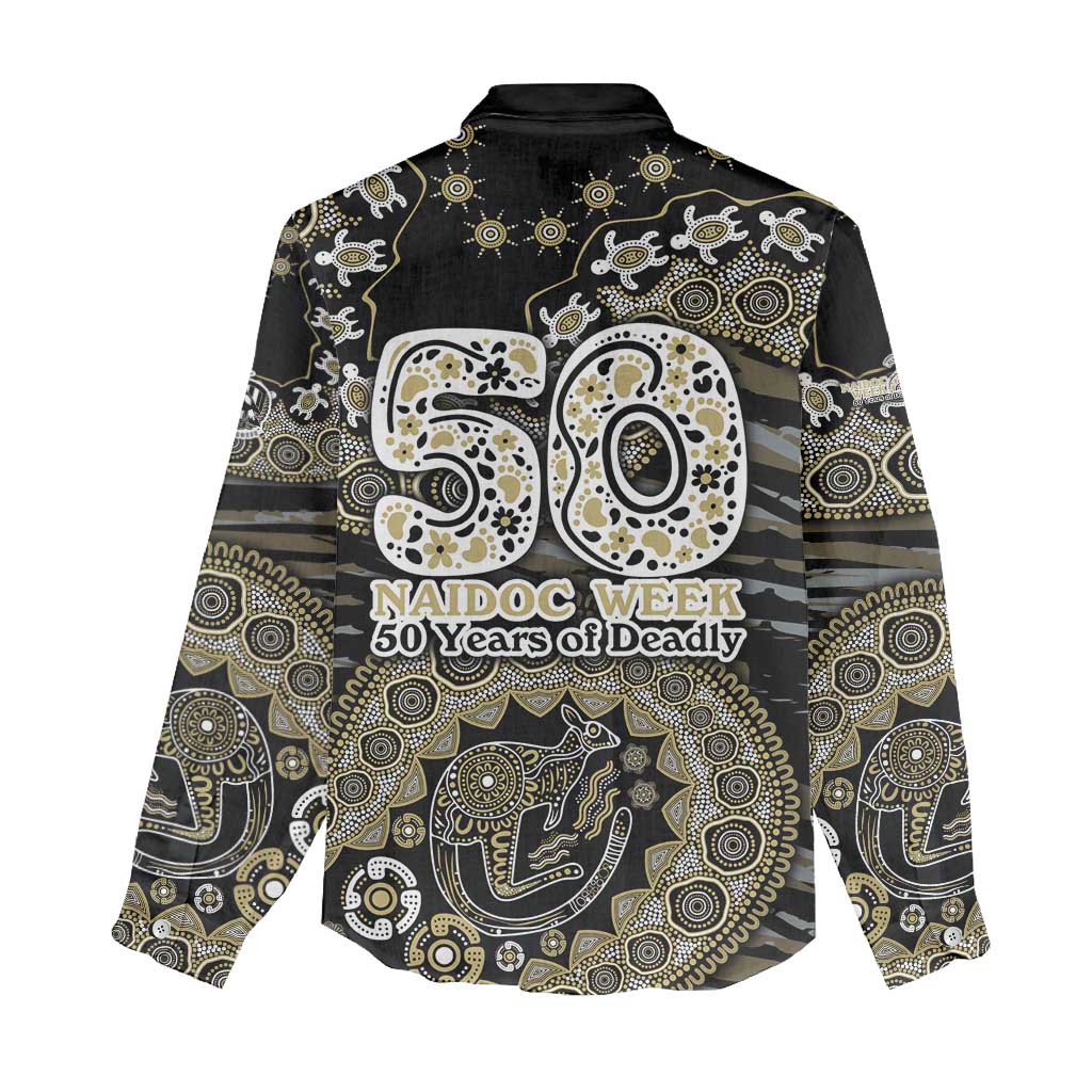 Collingwood Magpies NAIDOC Week 2026 Women Casual Shirt Australian Aboriginal Dot Art Dreamtime Pattern Style