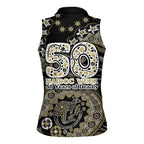 Collingwood Magpies NAIDOC Week 2026 Women Sleeveless Polo Shirt Australian Aboriginal Dot Art Dreamtime Pattern Style